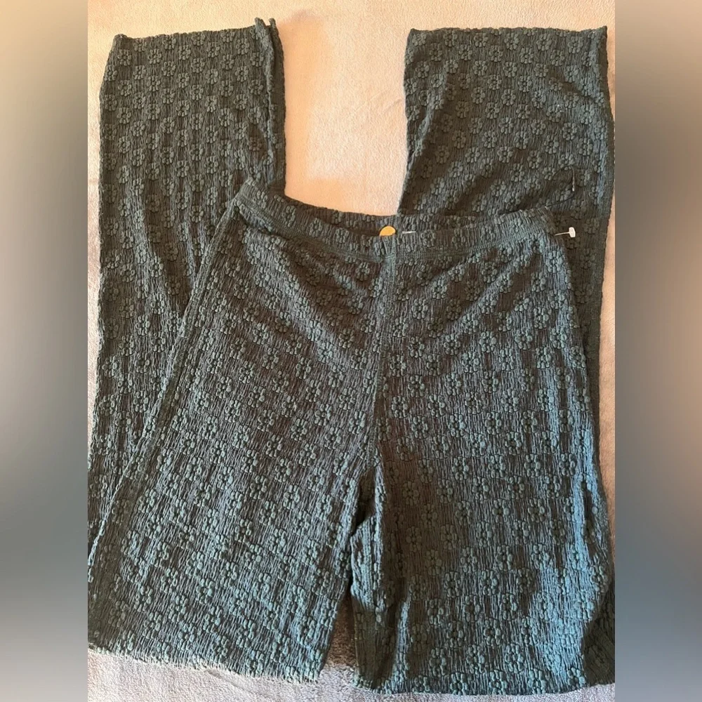 Free people FP one Ona sheer see through lace pants size xs forest green ona